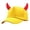 Yellow, variant on ZDNIXIAN Devil Horn Baseball Cap, 3D Plush Horn Decor Solid Color Adjustable Costume Hat, Lightweight Structured Crown Unisex Holiday Party Accessory
