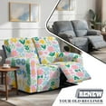 thumbnail image 5 of Jiueut Daisy Flower Heart Print Recliner Loveseat Slipcover, Dustproof Recliner Chair Covers Stretchable 2 Seat Recliner Slipcover with Stretch Bottom for Pet and Kid, 5 of 7