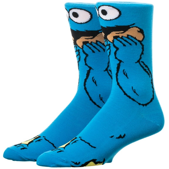 Sesame Street Cookie Monster 360-Degree Graphic Print Crew Socks for Men