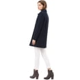 thumbnail image 4 of Gabardina de invierno con un solo pecho y cuello vuelto para mujer Azul M, 4 of 7