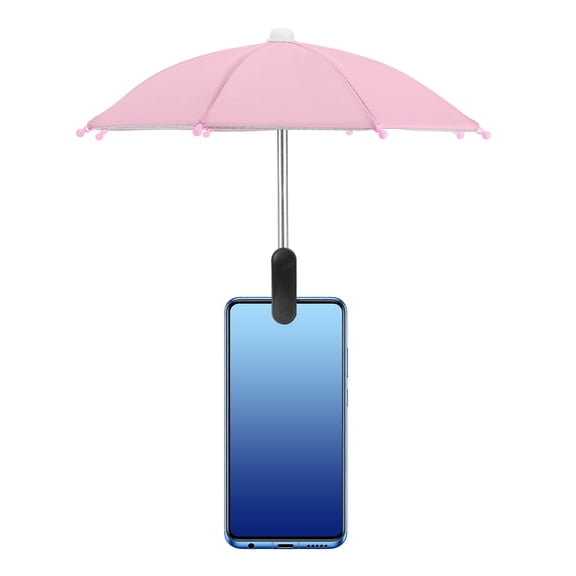 Uxcell Phone Umbrella - Adjustable Cell Phone Umbrella Sun Shade with Stable Clip Universal Mini Cellphone Shade Cover for Beach/Pool/Outdoor, Pink