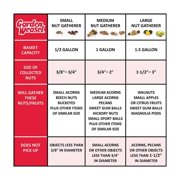 Garden Weasel Nut Gatherer - Large Carbon Steel, Adjustable Handle - 47.5 Inch Height, Red