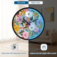 thumbnail image 5 of Indoor 12' Voice-Activated Luminous Decoration Wall Clock With LED Night Light Colorful Hand Drawn Flowers, 5 of 8