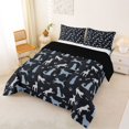 thumbnail image 2 of Homewish Rustic Pet Full Size Comforter Sets,Dog Paws Bone Bedding Comforter Set,Dark Gray,Black Reversible,3 Pieces,1 Comforter and 2 Pillowcases, 2 of 7