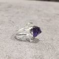thumbnail image 3 of Natural Amethyst Ring, Rough Amethyst Gemstone Ring, Feb Birthstone, Double Band, 925 Sterling Silver, Womens Ring, Christmas, Thanksgiving, Handmade, Statement Jewelry, Rough Gemstone Jewelry, 3 of 6