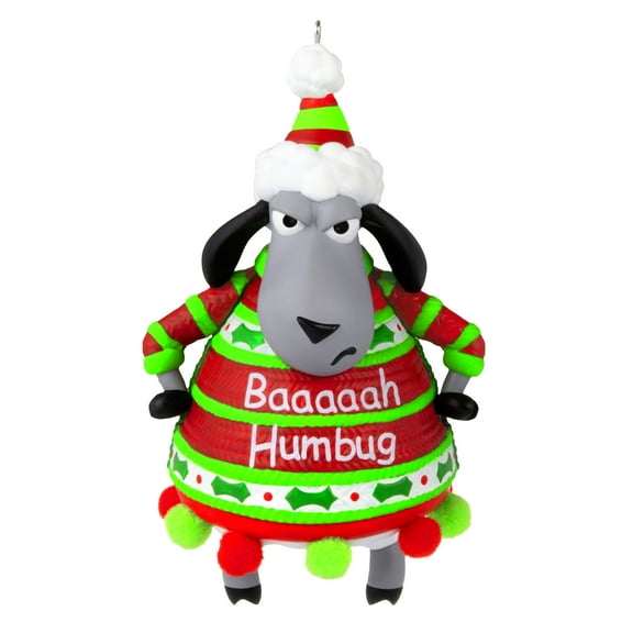 Hallmark Keepsake Christmas Ornament 2023, "Baaaaah Humbug!," Funny Sheep Ornament, Funny Gifts. .02 lbs.