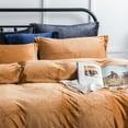 thumbnail image 2 of NTBAY 3 Piece Velvet Twin Duvet Cover Set with Zipper Closure and Corner Tie, Ultra Soft and Luxury Comforter Cover Set, 68"x90", Camel, 2 of 5