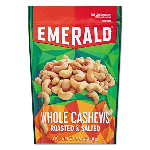 Emerald Roasted & Salted Whole Cashews, 5 oz, (Pack of 6)