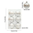 thumbnail image 3 of HomeDM Christmas Balls Ornaments 6Pcs Hanging Pendant Xmas Balls Christmas Tree Wreath Decoration 6cm/2.36" White Shatterproof Plastic Decorative for Xmas Tree Holiday Party Wedding Decor, 3 of 6