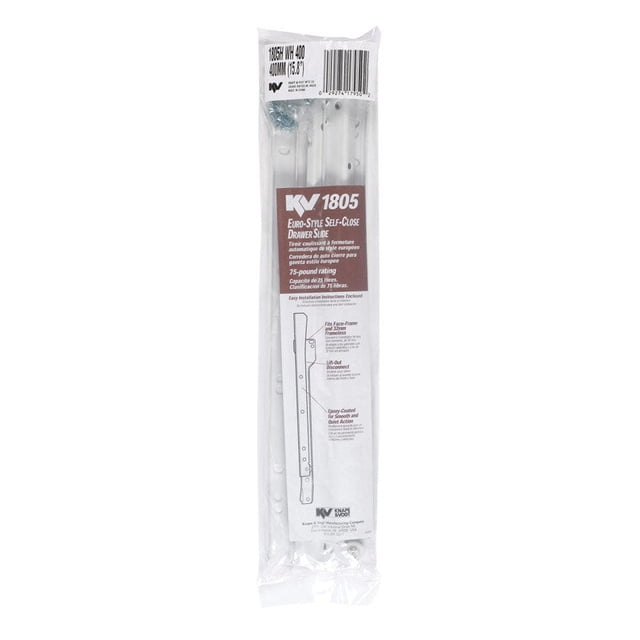 Cajón deslizante Knape & Vogt de acero con cierre automático de 40 cm, paquete de 2