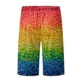 thumbnail image 4 of Mens Swim Trunks Spring Summer Rainbow Color Beach Drawstring Elastic Waist Breathable Soft Daily Streetwear Tie Pocket Casual Walkshorts Cargo Bermuda Watermelon Red Swim Pants Sizes S, 4 of 5