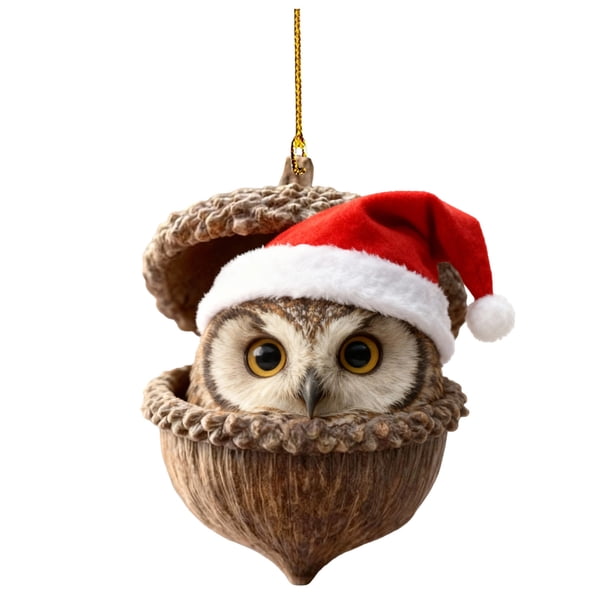 Colgante Decorativo Adornos Navideños De Animales Del Bosque 2D De 8cm, Acrílicos, Con Estampado Animal, Para Decorar El Hogar (1 Unidad) Rkxzt