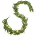 thumbnail image 4 of Perfnique 6 Ft Christmas Norfolk Pine Garland, Outdoor/Indoor Greenery Winter Garland Winter Garland for Mantle Fireplace Table Wall Home Holiday Seasonal Decor, 4 of 8