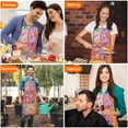 thumbnail image 6 of Colorful Flower Cartoon Bobo Aprons with Pocket Extra Long Aprons Waterproof Bib Aprons for Women Men Chef Cooking Aprons for Kitchen Cool BBQ Grilling, 6 of 7