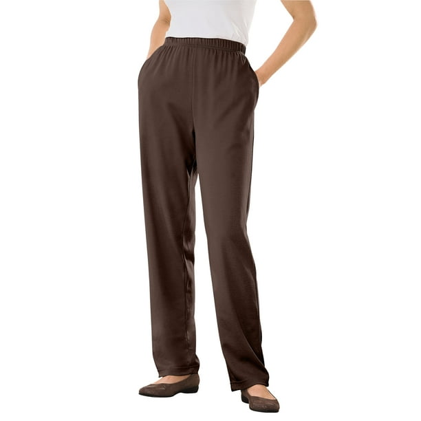 Woman Within Woman Within Women's Plus Size 7Day Knit Straight Leg