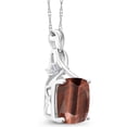 thumbnail image 2 of Gem Stone King 10K White Gold Red Tiger Eye and White Lab Grown Diamond Pendant Necklace for Women (3.54 Cttw, Gemstone, Cushion Cut 10MM, with 18 inch Chain), 2 of 4