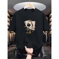 thumbnail image 2 of Camiseta con estampado "Spades A" para hombre, cuello redondo informal, ligeramente elástica, manga corta de moda de verano, corte regular, camisetas informales., 2 of 7