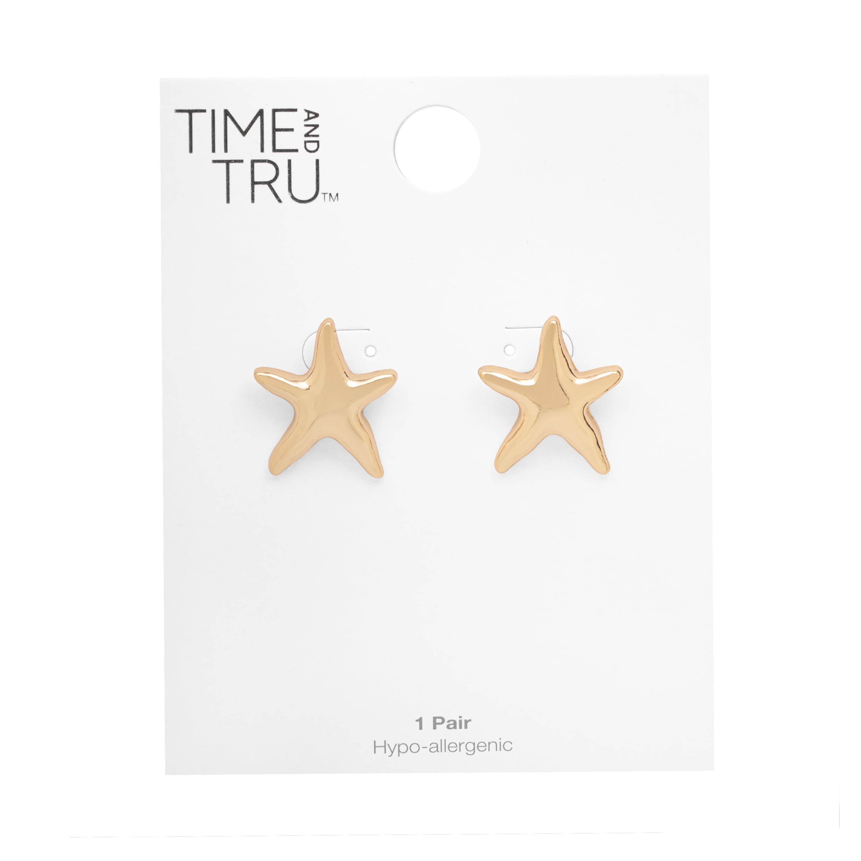 Time and Tru Women's Gold Tone Starfish Stud Earrings