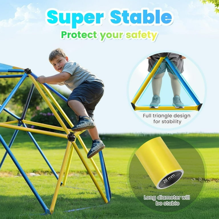 Zupapa 10FT Dome Climber with Canopy & Basketball Net, 800LBS