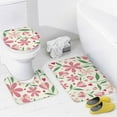 thumbnail image 6 of Bathroom Shower Curtain 4 Piece Sets, Pink Abstract Flower with 72" X 72" Waterproof Shower Curtain Non-Slip Rug Toilet Lid Cover Bath Mat and 12 Hooks for Bathroom Decor Set, 6 of 8