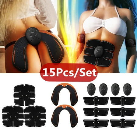 15Pcs/Set ABS Stimulator, Buttocks Lifter Enhancer Abdominal Muscle Trainer for Arm/Leg/Abdomen/Hip Full Body Fitness Home Exercise Ab Core Toners Work
