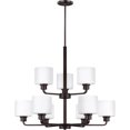 thumbnail image 2 of 3128809-710-Generation Lighting-Sea Gull Lighting-Canfield-75W Nine Light 2-Tier Chandelier-Bronze Finish-Incandescent Lamping Type, 2 of 2