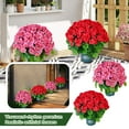 thumbnail image 3 of Artificial Topiary for Outdoors, Geraniums Artificial Flowers Realistic – 18" Potted Faux Geranium Plants Deep Red, UV Resistant Silk Flowers for Outdoor Indoor Front Porch Garden Home Decor (Red), 3 of 6
