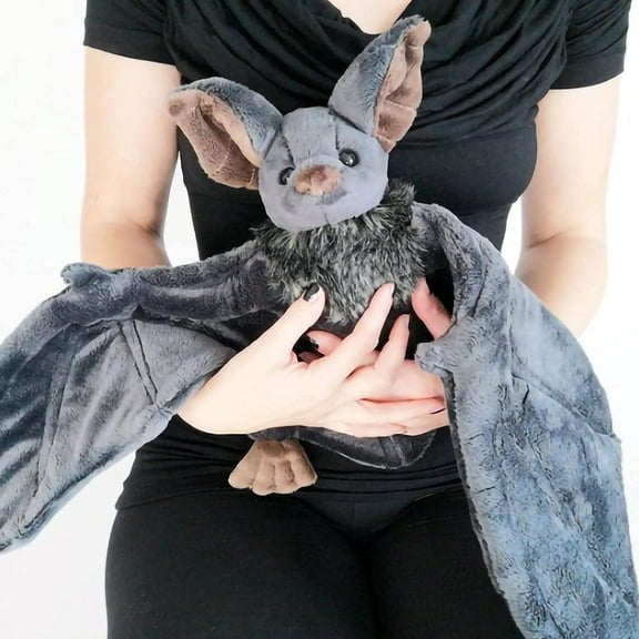 12" Large Bat Plush Toys, Goth Bat Stuffed Animal Lifelike Bats Plushie Doll Gothic Bat Soft Hugging Plush for Halloween Easter Christmas Valentines Birthday Gift