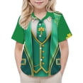 thumbnail image 4 of LEKWK Boys St. Patrick's Day Shirt Faux Tuxedo Tassel Graphic Short Sleeve Button Down Top Novelty Irish Costume, 4 of 9