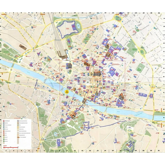 Wall Art Impressions Heavyweight Photo Paper Quality: Large Florence Maps 28" x 24" Posters