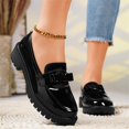 thumbnail image 5 of Willtoo Women's Chunky Heel Loafers Fashion Metal Buckle Comfort Round Toe Anti-Slip Lug Sole Platform Slip On Loafers Casual Work Business Dress Shoes, 5 of 5