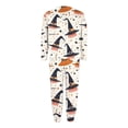 thumbnail image 7 of Women Two Piece Pajama Set Long Sleeve Halloween Pumpkin Ghost Bat Print Cozy Pajama Top and Long Pants Bottoms Relaxation Loungewear 2 Piece Outfits, 7 of 7