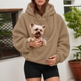thumbnail image 2 of Women's Oversized Hooded Sweatshirt With Pet Pouch Front Pocket, Lined Pullover Hoodie For Small Dogs Cats And Daily Wear, 2 of 7