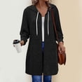 thumbnail image 2 of NominalSnug Womens Zip up Hoodies Long Sleeve Hooded Long Tunic Sweatshirts Ribbed Knit Casual Fall Jackets with Pockets, 2 of 8