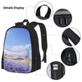 thumbnail image 3 of Pofeuu Lavender Fields Under Blue Sky Print Backpack Travel Backpacks With Lunch Bag Pencil Bag Set 3 pcs Set Cartoon Backpack, 3 of 7