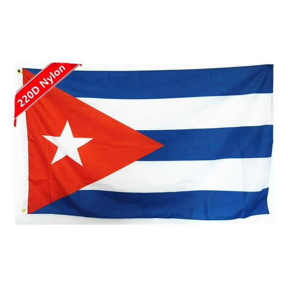 TRAHOO-Cuba Flags 3x5FT,Heavy Duty 220D Nylon Flag, Vivid Colors,Cuban National Flags Banners with 2 Brass Grommets for Indoor Outdoor. (Cuba, 3x5)