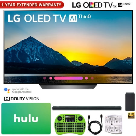 LG OLED65B8PUA 65" Class B8 OLED 4K HDR AI Smart TV (2018) + LG SK10Y 5.1.2-Channel Hi-Res Audio Soundbar with Dolby Atmos + Hulu $100 Gift Card + More