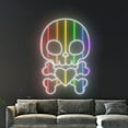 thumbnail image 5 of Handmadetneonsign LGBT Skull Neon Sign, Gay Pride Led Sign, LGBT Neon Light, Rainbow Skull Led Sign, 5 of 5