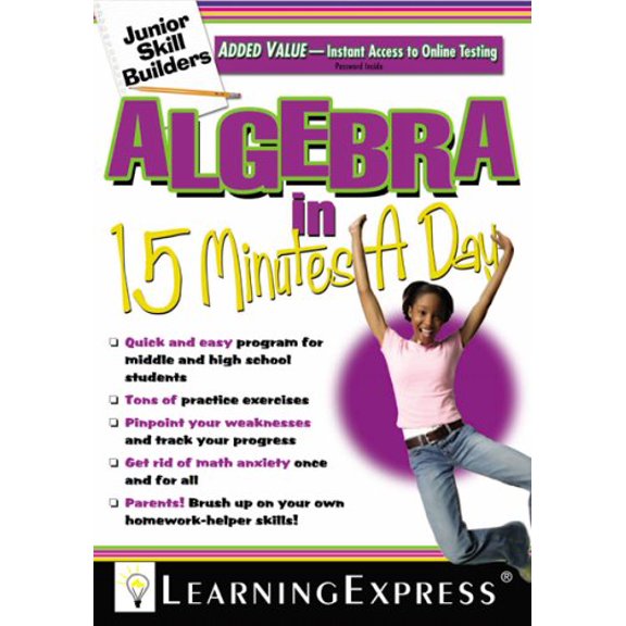 Pre-Owned Algebra in 15 Minutes a Day [with Access Code] [With Access Code] (Paperback) 1576856739 9781576856734