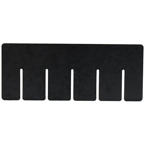 Plastic Divider, Black, 6 9/16 in L, 3 in H, 6 PK