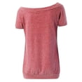 thumbnail image 4 of Weikingp Oversized Tshirts For Women Women's Summer Tops Women Boat Neck Short Sleeve Off Shoulder Solid Casual Loose T Shirt Tops Tshirts Shirts For Women Pink S, 4 of 4