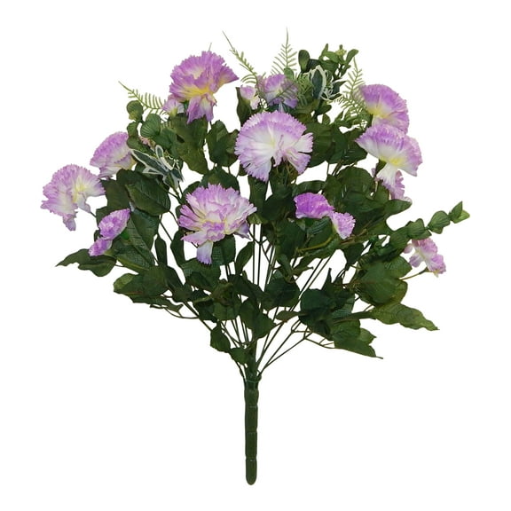 Lavender Purple Carnation 25in Artificial Polysilk Faux Fake Flower Classic Bush with 18 Blooms for Craft Home Bouquet Arrangement Ceremony Wedding Arch Floral Wall Aisle Decor (Lavender, Set of 2)