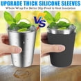 thumbnail image 4 of Vasos de acero inoxidable para niños con tapas a prueba de derrames, pajitas y fundas de silicona, 12 oz, sin BPA, aislados, para bebidas frías y calientes, 4 of 5