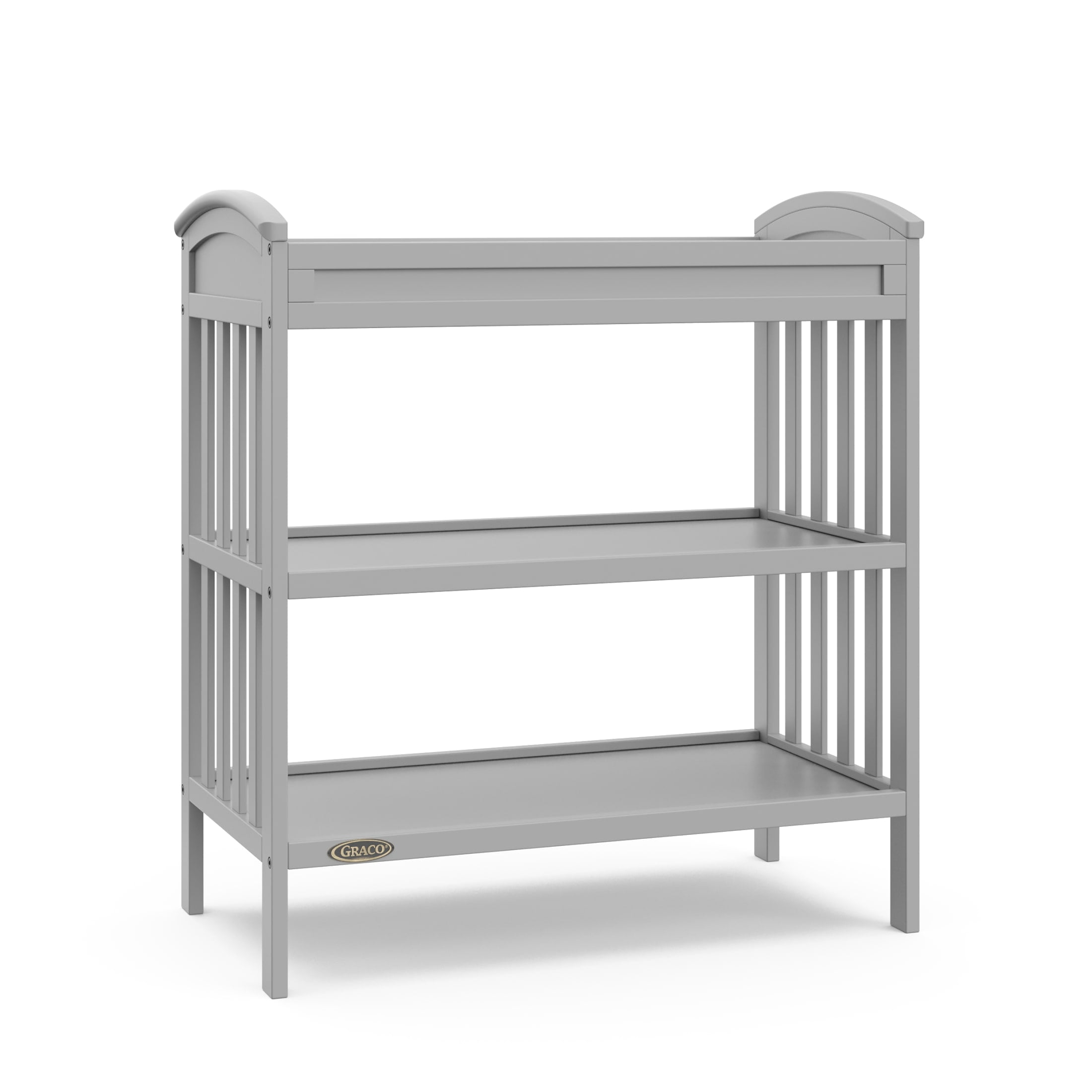 Graco Benton Infant Changing Table with Bonus Water-Resistant Changing Pad, Pebble Gray