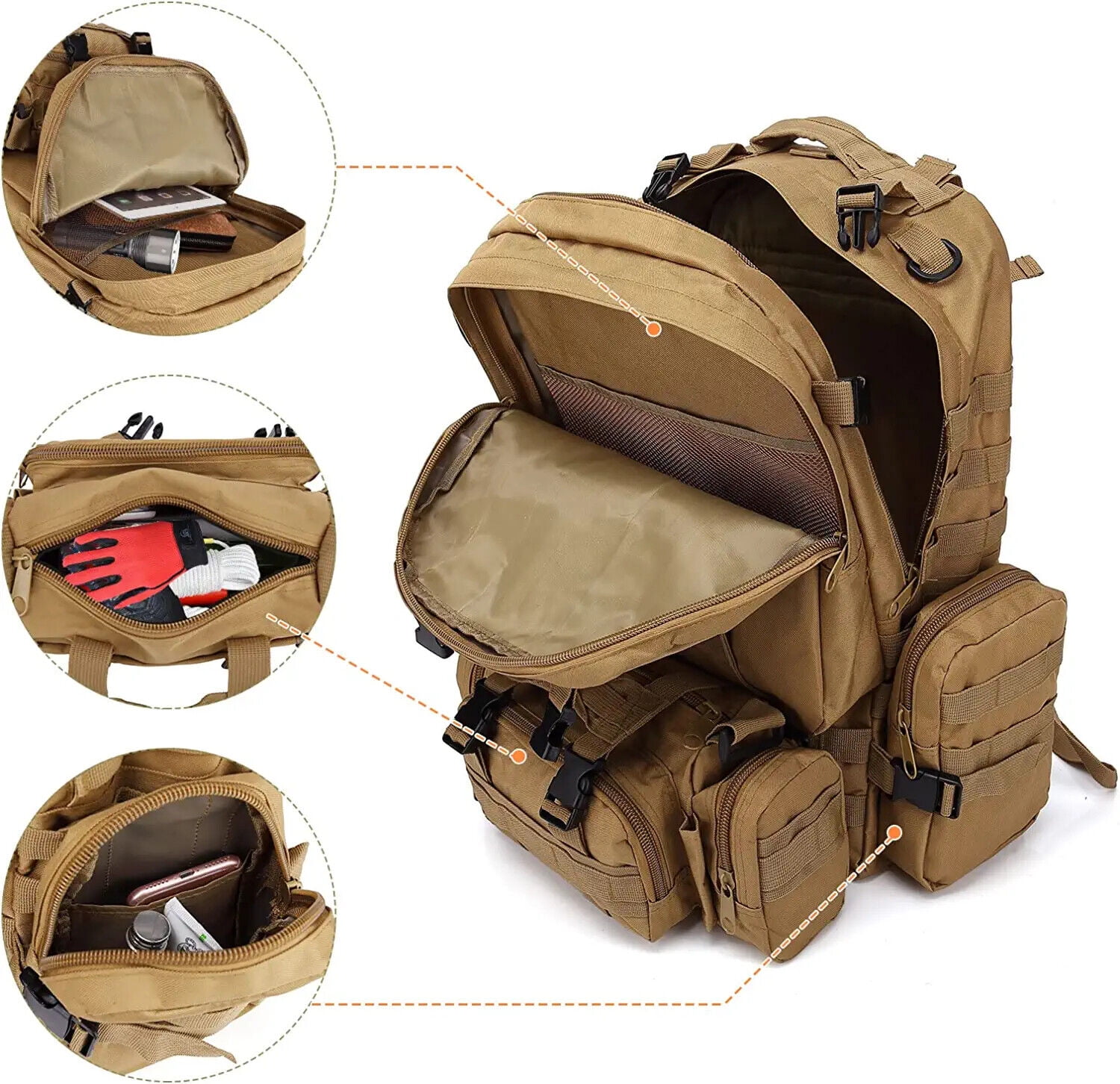 55L Crossfit Backpack Men Military Waterproof Tactical Backpacks Army  Backpak Outdoor Camping Hiking Hunting Travel Backpacks
