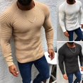 thumbnail image 1 of Suéter europeo y americano de otoño e invierno, suéter ajustado de manga larga con cuello redondo y cuello alto, ropa de hombre, 1 of 5