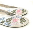 thumbnail image 3 of TJ Global Women's Traditional Chinese Flower Embroidery Flats - Totem Style Loafers Comfortable Round Toe Ballet, Cheongsam (White, Size 8), 3 of 4