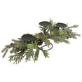 thumbnail image 4 of Northlight Triple Candle Holder with Frosted Foliage and Pine Cones Christmas Decoration - 26", 4 of 5