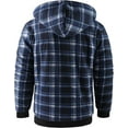 thumbnail image 2 of SPEEDRUN Men's Hoodies for Men Plaid Flannel Jacket Warm Sherpa Fleece Lined Coat Winter Full Zip Up Sweatshirt Navy M, 2 of 5
