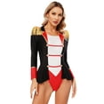 thumbnail image 3 of Haitryli Women Circus Ringmaster Costume Halloween Party Carnival Costumes Long Sleeve Skirted Leotard Bodysuit Black XL, 3 of 8